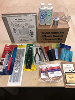 Stained Glass Kit,Mosaic&Stained Glass Starter Tool Kit,with Heavy Duty  Glass Running Pliers Tools Set,Glass Cutter Kit,Engraving Tool  Kit,Soldering